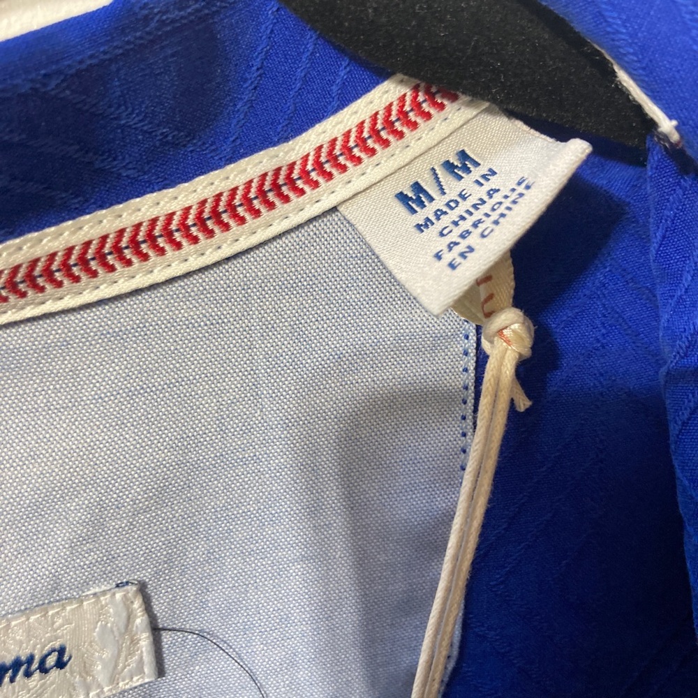 Sample tommy Bahamas los angles dodgers embroidered stitch Hawaiian button shirt - Picture 8 of 12